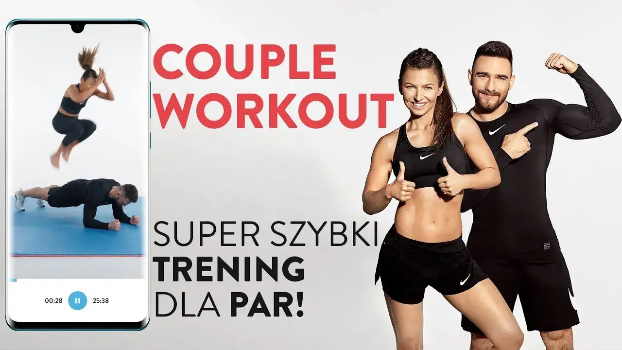 para ćwicząca razem, różnorodne ćwiczenia fitness, trening siłowy i cardio