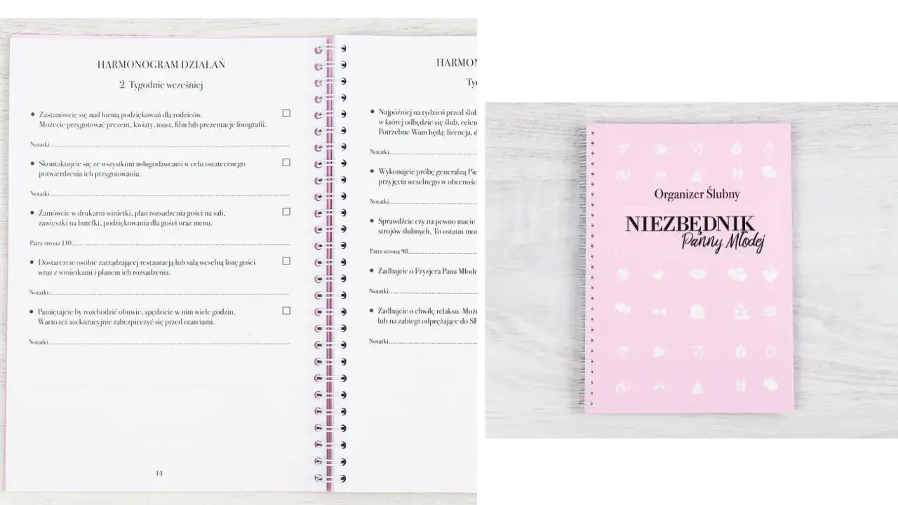 Harmonogram przygotowań do ślubu kościelnego checklist
